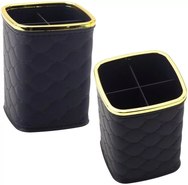 Organizer na pędzle 4 przegrody czarny 12x9,5cm - tantis.pl
