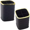 Organizer na pędzle 4 przegrody czarny 12x9,5cm - tantis.pl