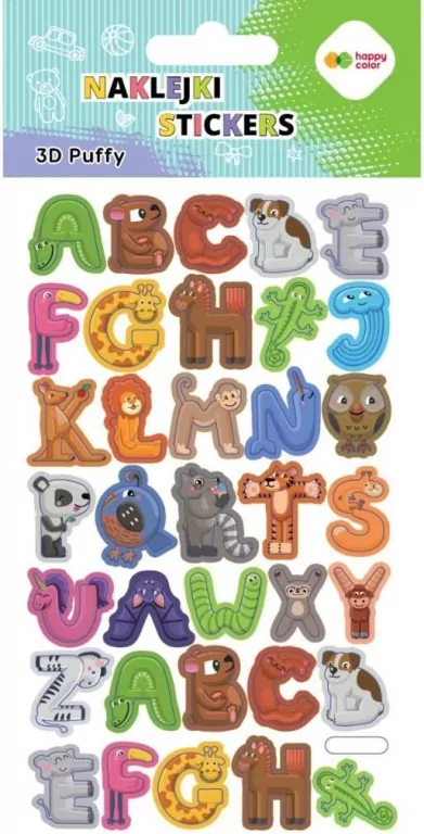 Naklejki 3D Puffy Letters 10x20cm HAPPY COLOR - tantis.pl
