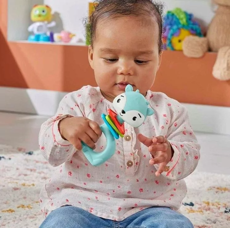 Fisher Price Grzechotka klekoczący Jelonek - tantis.pl