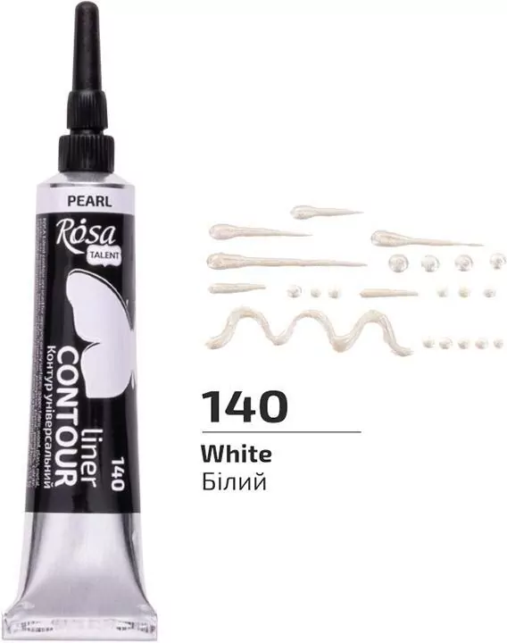 Farba aktylowa kontur universal perłowa white 20ml - tantis.pl