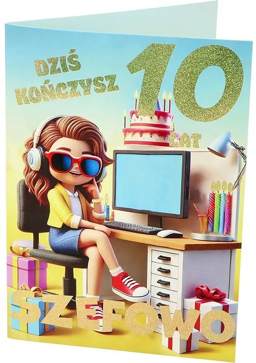 KARNET URODZINY 10 B6 Z KOP NER A-018 FOL - tantis.pl