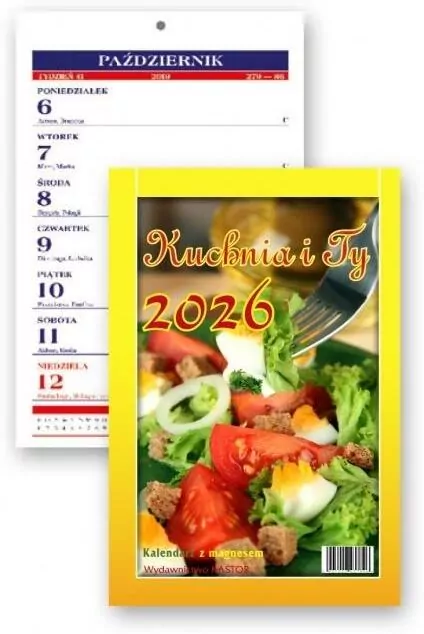 Kalendarz 2026 tyg. magnes Kuchnia i Ty - tantis.pl