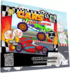 Zestaw do wyklejania plasteliną - Auta