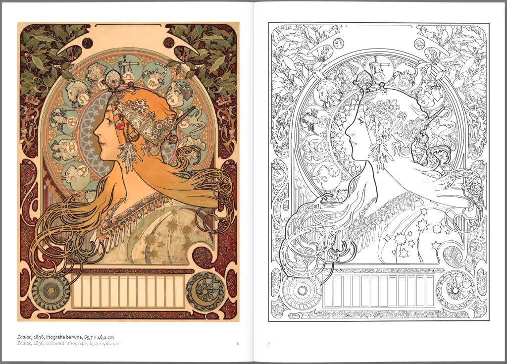 Alfons Mucha - zeszyt do kolorowania - tantis.pl