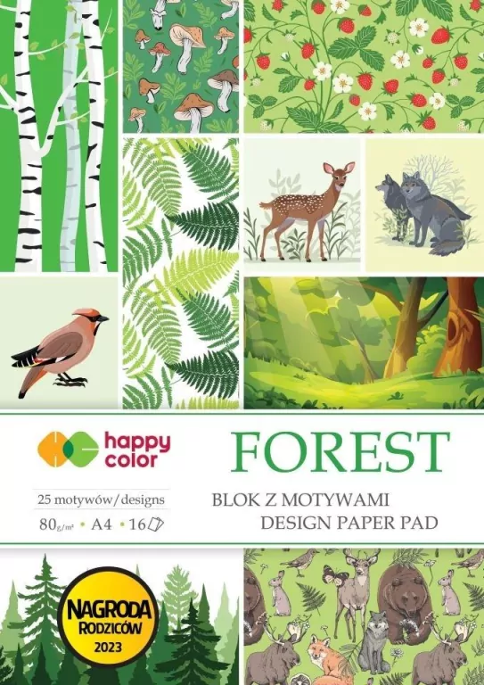 Blok z motywami Forest 80g/m2 A4 16 ark HAPPY COLO - tantis.pl