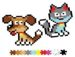 Puzzle 700. Pixelki Jixelz. Kot i pies