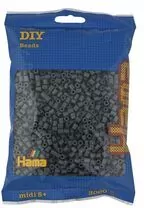 Hama Midi Koraliki w woreczku 3000 szare - tantis.pl