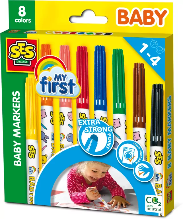 Mazaki do tkanin 8 kolorów baby markers - tantis.pl