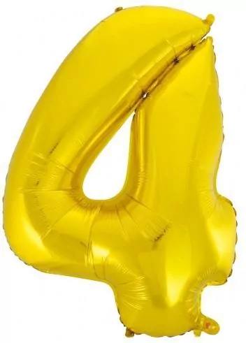 Balon foliowy 92cm. Cyfra 4 złota. B&C - tantis.pl