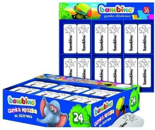 Gumka myszka. 24 sztuki - tantis.pl