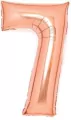 Balon foliowy cyfra 7 różowe złoto 45x66cm - tantis.pl