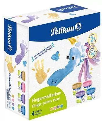 Farby do malowania palcami 4kolory perłowe PELIKAN - tantis.pl
