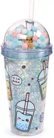 Kubek ze słomką i zawieszkami Bubble Tea - tantis.pl