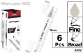 Marker Chromax z 2 końcówk. warm grey WG2 (6szt) - tantis.pl