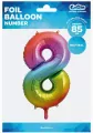 Balon foliowy B&C cyfra 8 tęczowa 85cm - tantis.pl