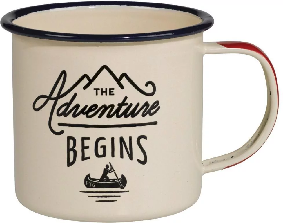Kubek kempingowy Adventure Begins - 325ml kremowy - tantis.pl
