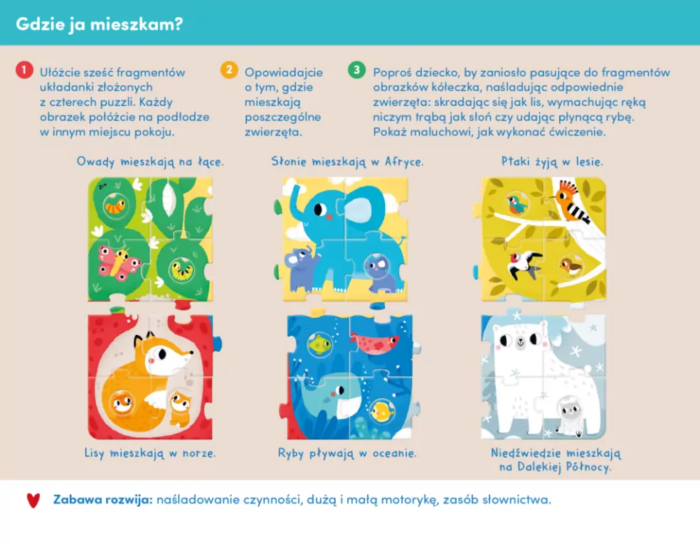 CzuCzu. Duuuże puzzle z dziurką. Zwierzęta - tantis.pl