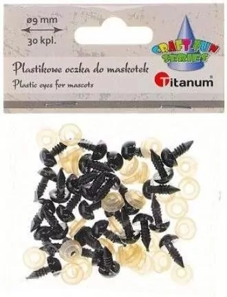 Oczy do maskotek plastikowe 9mm z mocowaniem 30szt - tantis.pl