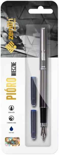 Pióro wieczne Zenith Omega Chrome Classic + 2 naboje blister 1szt.mix - tantis.pl