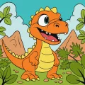 Malowanie po numerach. Śmieszny dinozaur - tantis.pl
