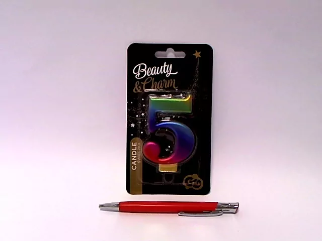 Świeczka B&C. Cyferka 5. Galaxy 8 cm - tantis.pl