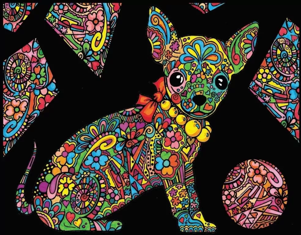 Kolorowanka welurowa Chihuahua 47x35cm - tantis.pl