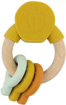 Gryzak dla dzieci drewniany zestaw silikonowych kluczy Lew