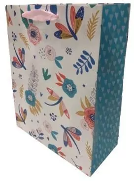 Torebka ozdobna matowa 35x37x12cm Kwiaty FRESH - tantis.pl