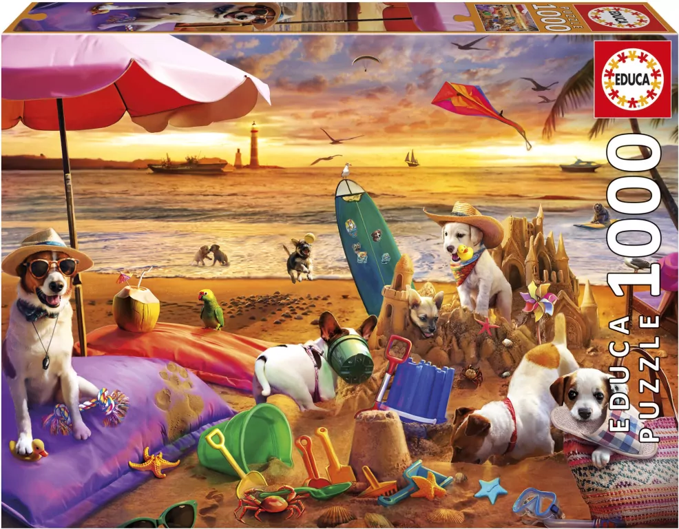Puzzle 1000 Psy na plaży - tantis.pl