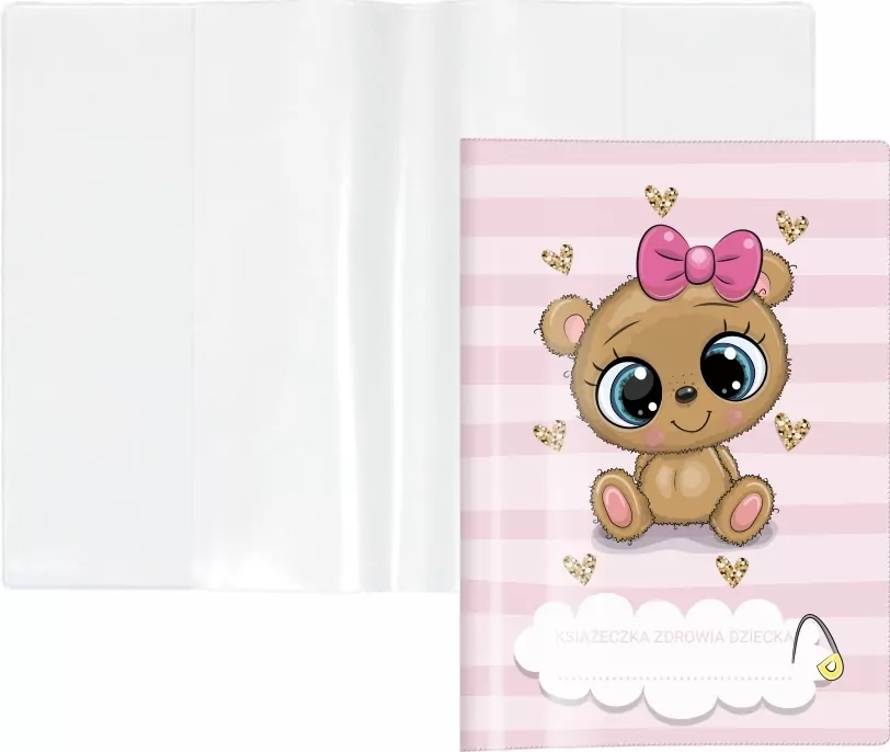 Okładka na książeczkę zdrowia dziecka plusz serca - tantis.pl