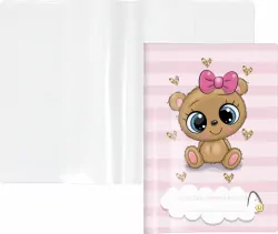 Okładka na książeczkę zdrowia dziecka plusz serca