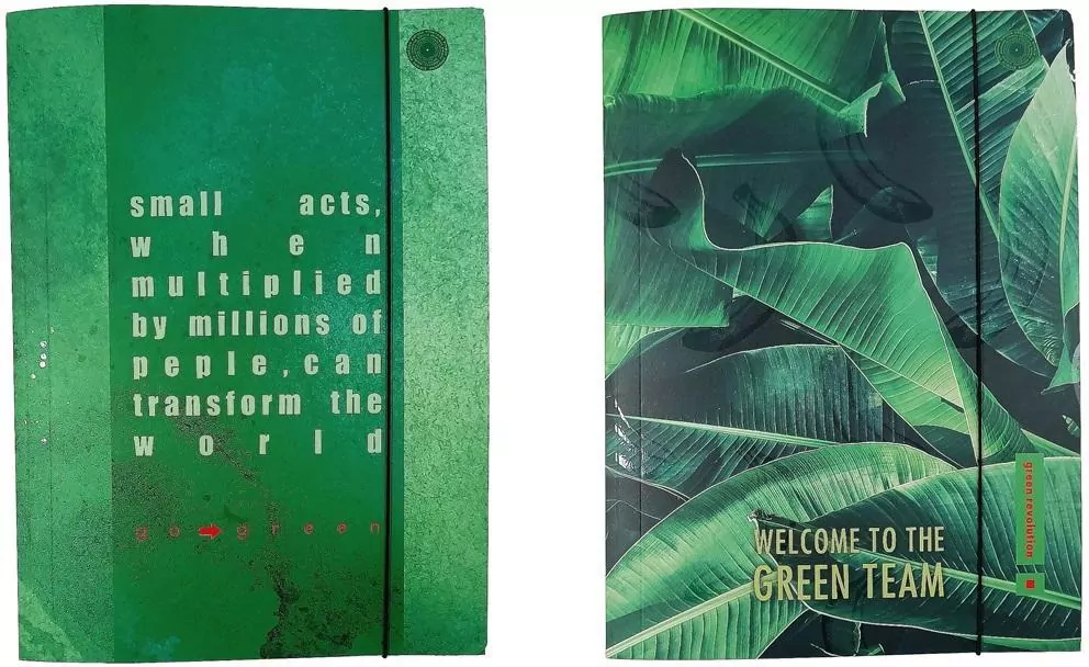Teczka A4 z gumką Think Green (10szt) - tantis.pl