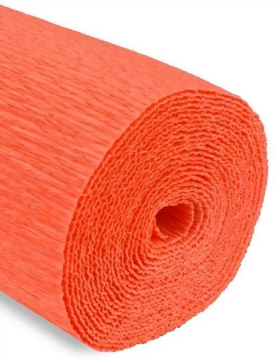 Bibuła marszczona, Krepina 50x250cm, pomarańczowa - tantis.pl