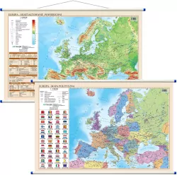 Mapa ścienna. Europa polityczno-fizyczna dwustronna 1:12 000 000