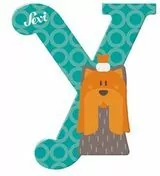 Litera Y. Drewniane literki. Yorkshire Terrier