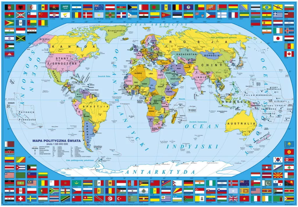 Podkład na biurko oklejany. Świat - tantis.pl