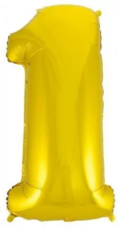Balon foliowy. "Cyfra 1", złota, 92 cm - tantis.pl