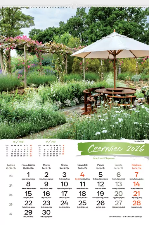 Kalendarz 2026 reklamowy Ogrody rajskie - tantis.pl