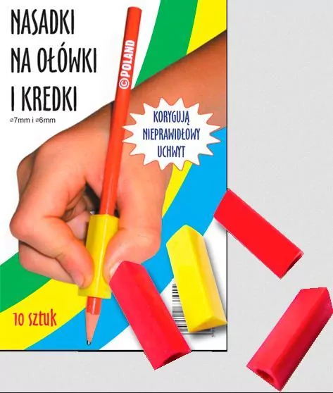 Trójkątne nasadki na ołówki i kredki (10 szt.) - tantis.pl