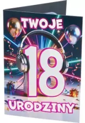 KARNET URODZINY 18 B6 Z KOP NER A-022 FOL