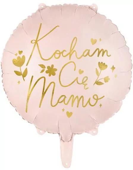 Balon foliowy Kocham Cię Mamo różowy 45cm - tantis.pl