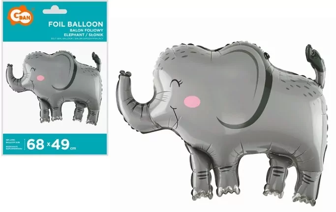 Balon foliowy Słonik 68x49cm - tantis.pl