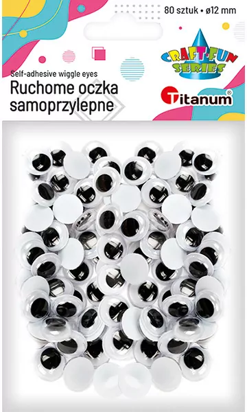Oczy samoprzylepne bez rzęs 12 mm okrągłe - tantis.pl