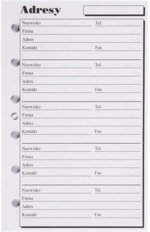 Wkład do organizera K Adresy ANTRA - tantis.pl