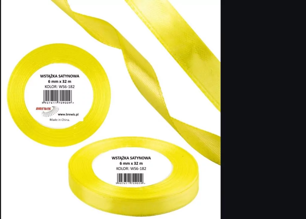 Wstążka satyn. 6mm/32m zielony limonkowy - tantis.pl