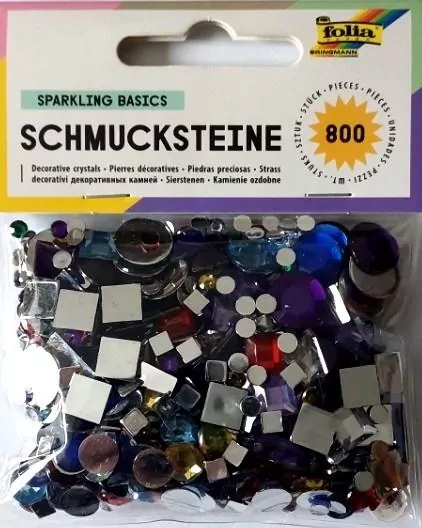 Kamyczki ozdobne naklejane koła kwadraty 800szt - tantis.pl