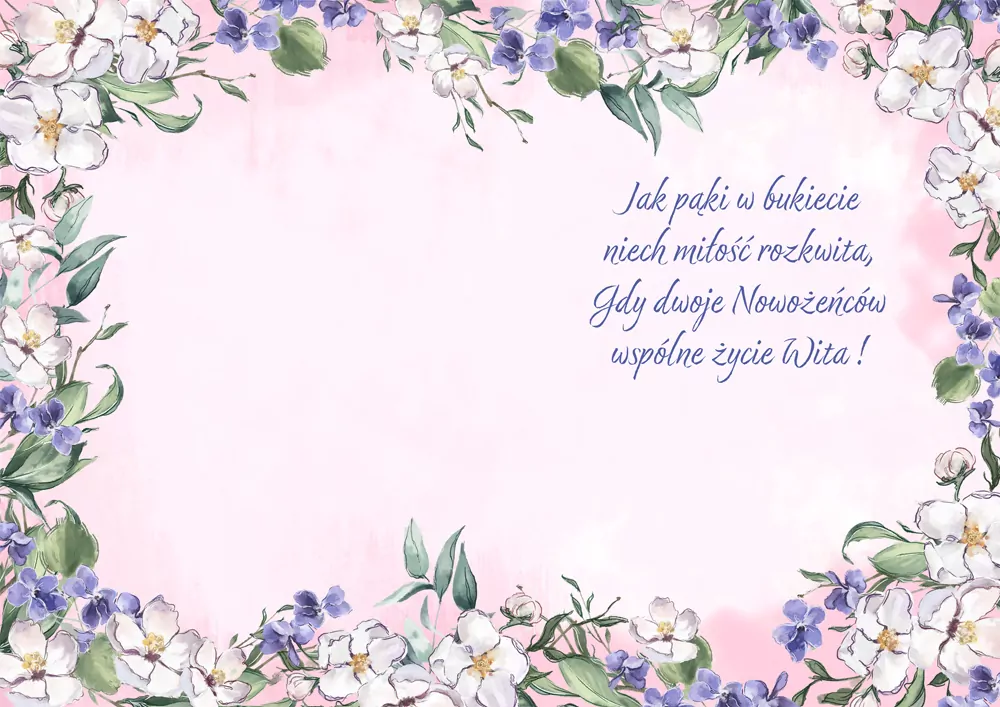 Karnet KW Ślub - Fiołki - tantis.pl