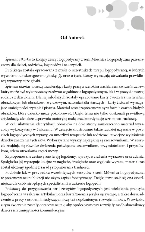 Śpiewna sikorka. Utrwalanie głoski Ś - tantis.pl