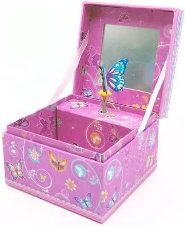 Szkatułka z pozytywką kwadrat. Motylki - tantis.pl